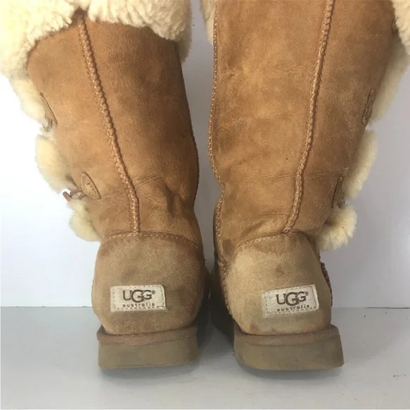 UGG Bailey Boot Women's Size 8 Chestnut Triplet II Sherpa Lined Tall Shoe 1873 - Picture 11 of 12